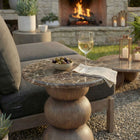 Modway - Pietra Manche intérieure Terrasse extérieure Faux marbre Table d’appoint - Empire-Base à piédestal à trois billes