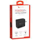 Helix - Chargeur mural 40 W USB-A et USB-C, Noir-Ports USB-C et USB-A