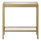 Hudson&Canal - Table d'appoint rectangulaire Alexis (61 cm) - Laiton-Le plateau et l'étagère sont en verre trempé durable