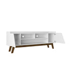 Manhattan Comfort - Meuble TV Marcus 62,99 po style Mid-Century Modern - Blanc-Comprend 5 étagères fixes
