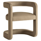 Modway - Winslow Tonneau Performance Velvet Chaise à manger - Taupe-Fauteuil à manger en tonneau