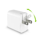 mophie - Chargeur mural GaN USB-C PD 30 W - Blanc-Pointes pliantes