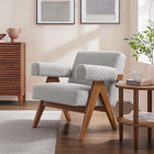 Modway - Lyra Tissu Boucle Fauteuil - Gris clair-Cadre en contreplaqué, pieds en caoutchouc