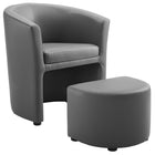 Modway - Divulge Fauteuil et ottoman - Gris-Fauteuil moderne