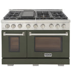Kucht - 48 po Série KFX-X style professionnel au gaz propane - Acier inoxydable/Vert olive-Brûleur rocket power de 21 000 btu pour un saisissage rapide