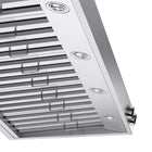 KUCHT KRH600-SS-C 60 po Hotte murale - avec commandes numériques - 1200 CFM - Acier inoxydable-2 conduits ronds de 8 po pour de meilleures performances et une plus grande efficacité de ventilation