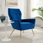 Modway - Renata Bouton touffé Performance Velvet Fauteuil - Marine-Revêtement en velours de performance