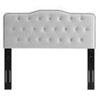 Modway - Amber Performance Velvet Lit à plateforme jumelle, Gris clair-Assemblée requise