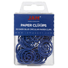JAM Paper - Trombones ronds - bleu foncé - paquet de 50-Couleur : Papercloops bleu foncé