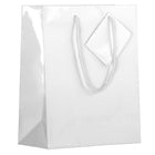 JAM Paper Sacs-cadeaux lustrés, format moyen, 8 x 4 x 10 po, blanc, 6/paquet (672GLwha)-Sac-cadeau lustré