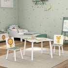 Qaba - Ensemble table et chaises 3 pièces pour de 3 à 8 ans - vert-Bords lisses pour plus de sécurité pendant le jeu  
