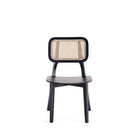 Manhattan Comfort - Lot de 2 chaises de salle à manger Versailles 18,5 po style industriel chic - noir et cannage naturel-Siège en contreplaqué