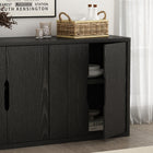 Manhattan Comfort - Buffet moderne Rivington 60" à 4 portes - Noir-Les étagères réglables offrent un rangement personnalisable pour tout, des livres hauts aux objets décoratifs