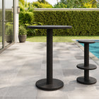 Modway - Neo Rond 31 po Terrasse extérieure Bois Patio Bar Table - Noir-Table ronde