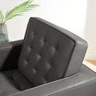 Modway - Loft Touffe Cuir végane Fauteuil - Gris argenté-Pieds tubulaires en acier inoxydable