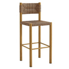 Modway - Parkland Terrasse extérieure Rotin et aluminium Tabourets de bar - Naturel - Ensemble de 2-Entièrement assemblé