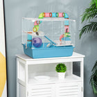 PawHut - Cage pour hamster 3 niveaux 23 po avec roue et bouteille d'eau - Bleu clair-Trois niveaux pour un design spacieux