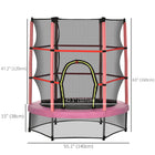Outsunny - Trampoline pour enfants avec filet de protection - 55" de diamètre - Rose-Favorisez un mode de vie sain pour votre enfant en faisant travailler les muscles, en augmentant la fréquence cardiaque et en améliorant la flexibilité 
