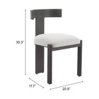 Zuo - Tiana Chaise de salle à manger - Noir/Beige-6