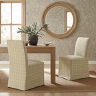 Modway - Aster Mélange lin et coton Chaises de salle à manger à housse Ensemble de 2 - Chanvre motif à carreaux fenêtre-Rembourrage à motif de vitres