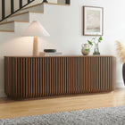 Modway - Fortitude 75" Armoire de rangement à buffet courbé - Noyer-Trou de gestion des câbles