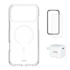 AXS - Ensemble de départ - Ultra Clear, protecteur d'écran et chargeur 30W pour iPhone 17 Pro Max-Étui résistant aux chutes avec des poches d’air absorbant les chocs