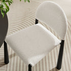 Modway - Hayley Tissu rembourré Fauteuil d’appoint de salle à manger - Crème noire-Glissières de plancher ajustables non marquées