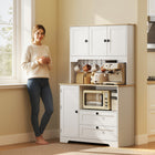 HOMCOM - Armoire de cuisine garde-manger 64 po avec 3 compartiments et 2 tiroirs - blanc-Un design bicolore élégant met en valeur votre décoration intérieure 