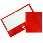 JAM Paper Chemise de présentation lustrée 3 trous à 2 pochettes, 9 1/4 x 11 1/2 po, rouge, 12/paq.-Dimensions : 11,5 haut. x 9,5 larg. X 0,2 prof. (po)