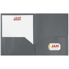 JAM Paper - Pop Porte-documents à 2 pochettes - gris - Paquet de 6-Quantité : 6 dossiers par paquet | Un pour chaque sujet et projet