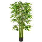 HOMCOM - Arbre de bambou artificiel 5,3 pi pour décoration intérieure - vert-La plante de bambou artificielle apporte une touche belle et réaliste 
