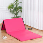Soozier - Tapis De Gymnastique Pliant 4 pi L x 10 pi L x 2 po P - Tapis D’Exercice Avec Poignées Pour Yoga - Mma - Arts Martiaux - Rose-Mousse EPE écologique ferme et à haute densité de 2 po d'épaisseur pour un confort et une durabilité optimaux  