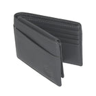 Club Rochelier - Portefeuille mince pliable pour homme avec carte d'identité amovible - Gris anthracite-2 poches fendues