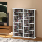 HOMCOM - Armoire de rangement média double - blanc-Profondeur étroite pour maximiser l'espace au sol 