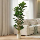 HOMCOM - Arbre artificiel de figuier lyre 6 pi pour décoration intérieure - vert-Profitez d'une beauté toujours verte toute l'année sans aucun entretien ni arrosage nécessaire 