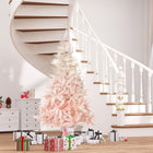 HOMCOM - Arbre de Noël artificiel de 7ft décoration maison ouverture automatique - Rose-La couleur blanche et rose clair crée une atmosphère douce pour les dames 