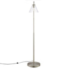 Modway - Element Verre transparent Verre et métal Lampe sur pied, Nickel Satiné-Compatible DEL