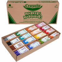 Crayola - Classpack de marqueurs 16 couleurs - Couleurs assorties - Lot de 256-Apportez de la précision et ajoutez des détails à vos dessins, chaque fois que vous esquissez ou illustrez