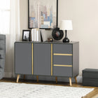 HOMCOM - Buffet 47,2 po L, armoire de rangement, gris foncé-Étagères réglables sur trois niveaux à l'intérieur des armoires de ce meuble d'entrée 