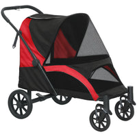 PawHut - Poussette pliable pour animaux de compagnie pour petits, moyens et grands chiens, jusqu’à 66 lb - noir-Grande taille pour les chiens jusqu'à 66 lb (30 kg) et 26,8 po (68 cm) de longueur 