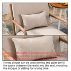 Ebello - Hertford Fauteuil d’appoint 26 po bois massif milieu de siècle avec coussin extra, beige-9