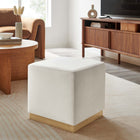 Modway - Tilden Velous de performance carré 17" Rembourré Ottoman - Albâtre naturel-Rembourrage en mousse dense
