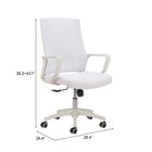 Zuo - Jett Low Back Chaise de bureau - Blanc-8