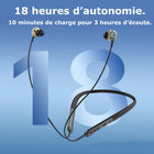 MyBat - Écouteurs tour de cou sportifs sans fil Pro Accelerate Bluetooth 5.3-Micro et commandes intégrés - Accès pratique pour la musique, les appels, le changement de piste et les commandes vocales