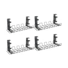 ShoppingAll - Plateau de rangement de câbles sous le bureau avec 10 attaches de câbles - Noir - Paquet de 4-INSTALLATION SIMPLE: Ce plateau de gestion des câbles sous bureau ne nécessite aucun perçage ni outil pour son installation et se fixe facilement sur toute surface de bureau jusqu’à 3,5 cm d’épaisseur.