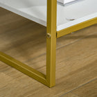 HOMCOM - Table de chevet avec tiroir et étagère - blanc - lot de 2-Couleurs : Blanc, Or 