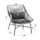 Manhattan Comfort - Ensemble de conversation de patio moderne Ashland 3 pièces - Gris - Ensemble de 5-Fabriqué en tissu imperméable de haute qualité avec un revêtement résistant aux UV