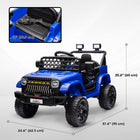 Qaba - Voiture camion pour enfants 12V avec télécommande, portes ouvrables - bleu-Comprend un bouton de démarrage unique, USB, lecteur de musique, klaxon et phares pour des trajets divertissants
