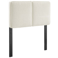 Modway - Lindee Tissu Boucle Tête de lit jumelée, Crème-Tête de lit style oreiller