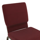 Flash Furniture – Chaise d’église empilable Hercules 18,5 po larg., siège 4,25 po épais, motif bourgogne, structure dorée-Finition du cadre en veine d'or